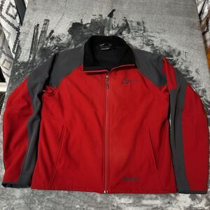 Marmot Jacket Alsek Softshell Coat Fleece Red/Black Size L‎